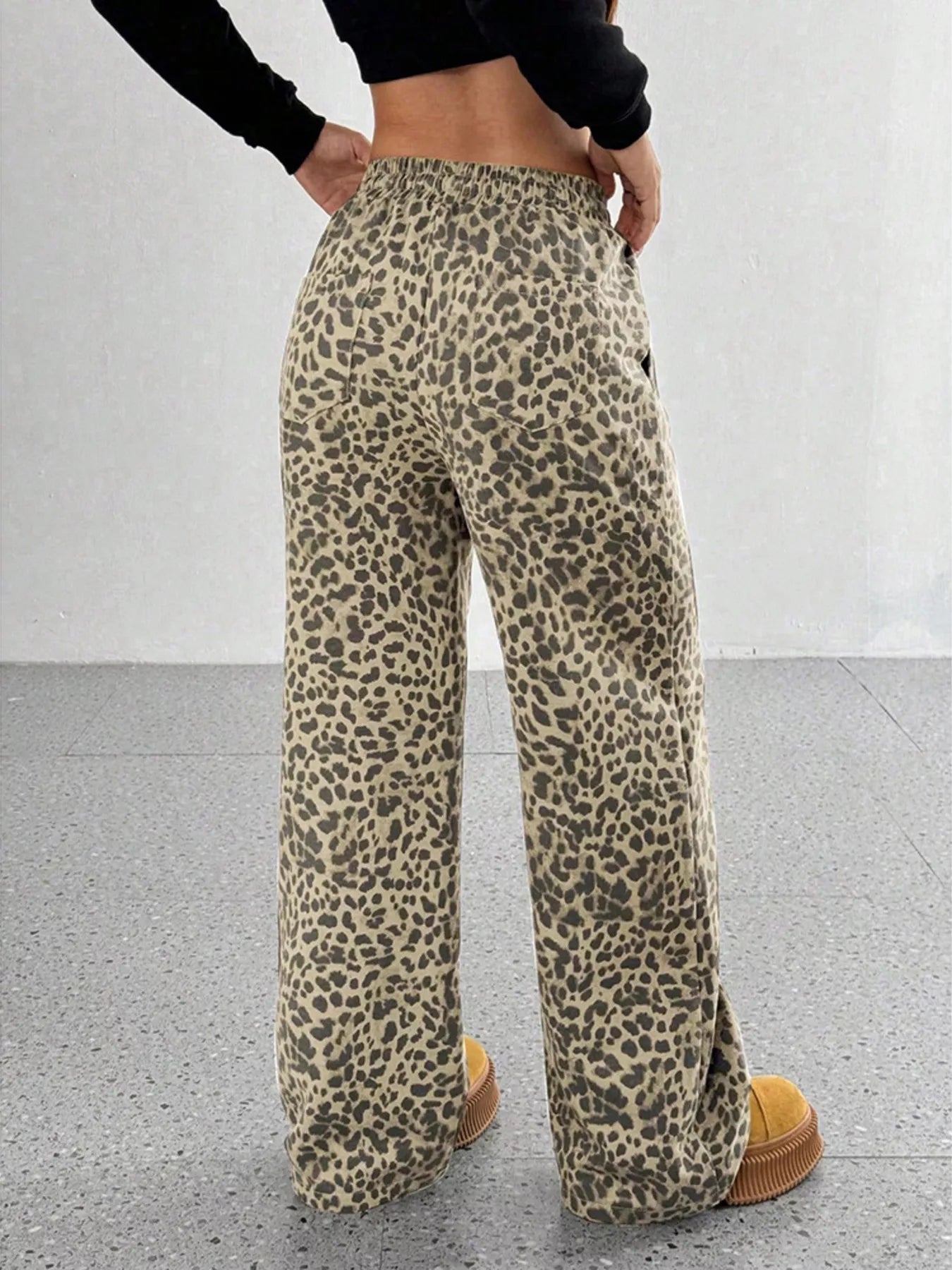 Full Size Leopard Print Wide Leg Pants Plus Size - Twisted Southern Heat