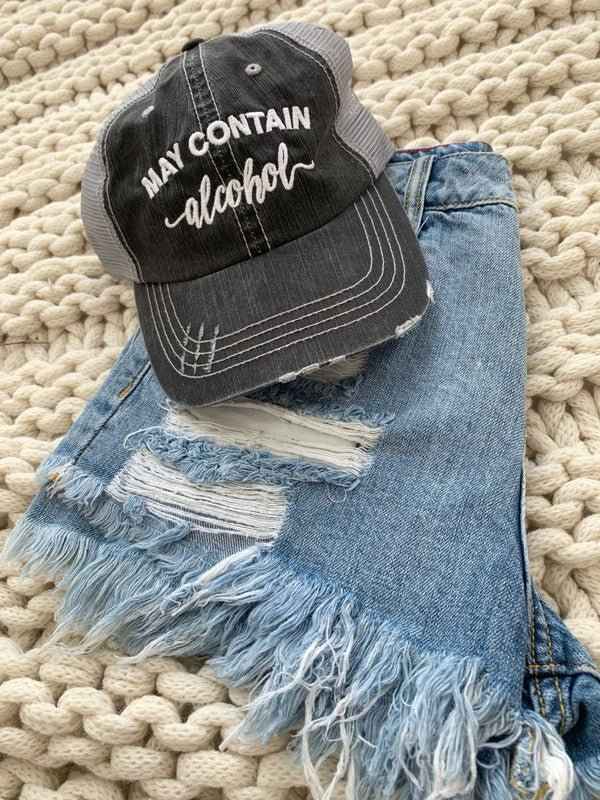 May Contain Alcohol Embroidered Trucker Hat - Twisted Southern Heat