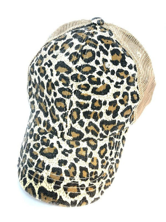 Leopard Mesh Back Trucker Hat - Twisted Southern Heat