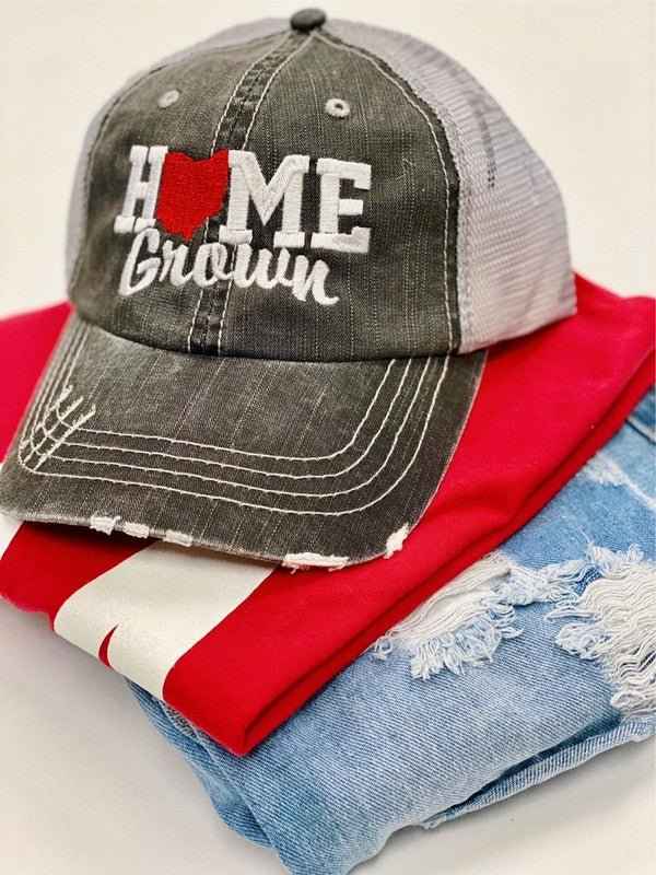 Cursive Font Home Grown Ohio Trucker Hat - Twisted Southern Heat