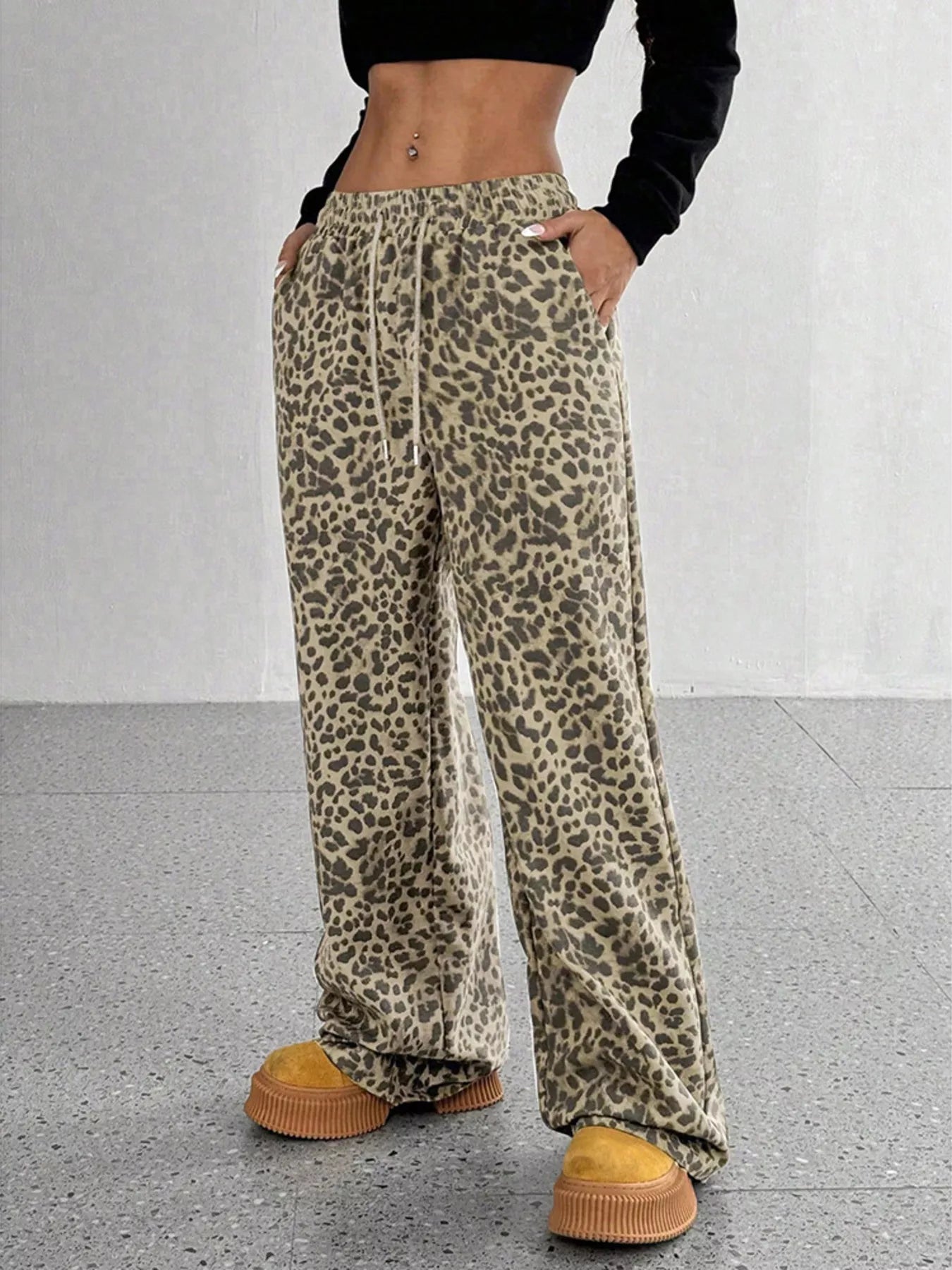 Full Size Leopard Print Wide Leg Pants Plus Size - Twisted Southern Heat