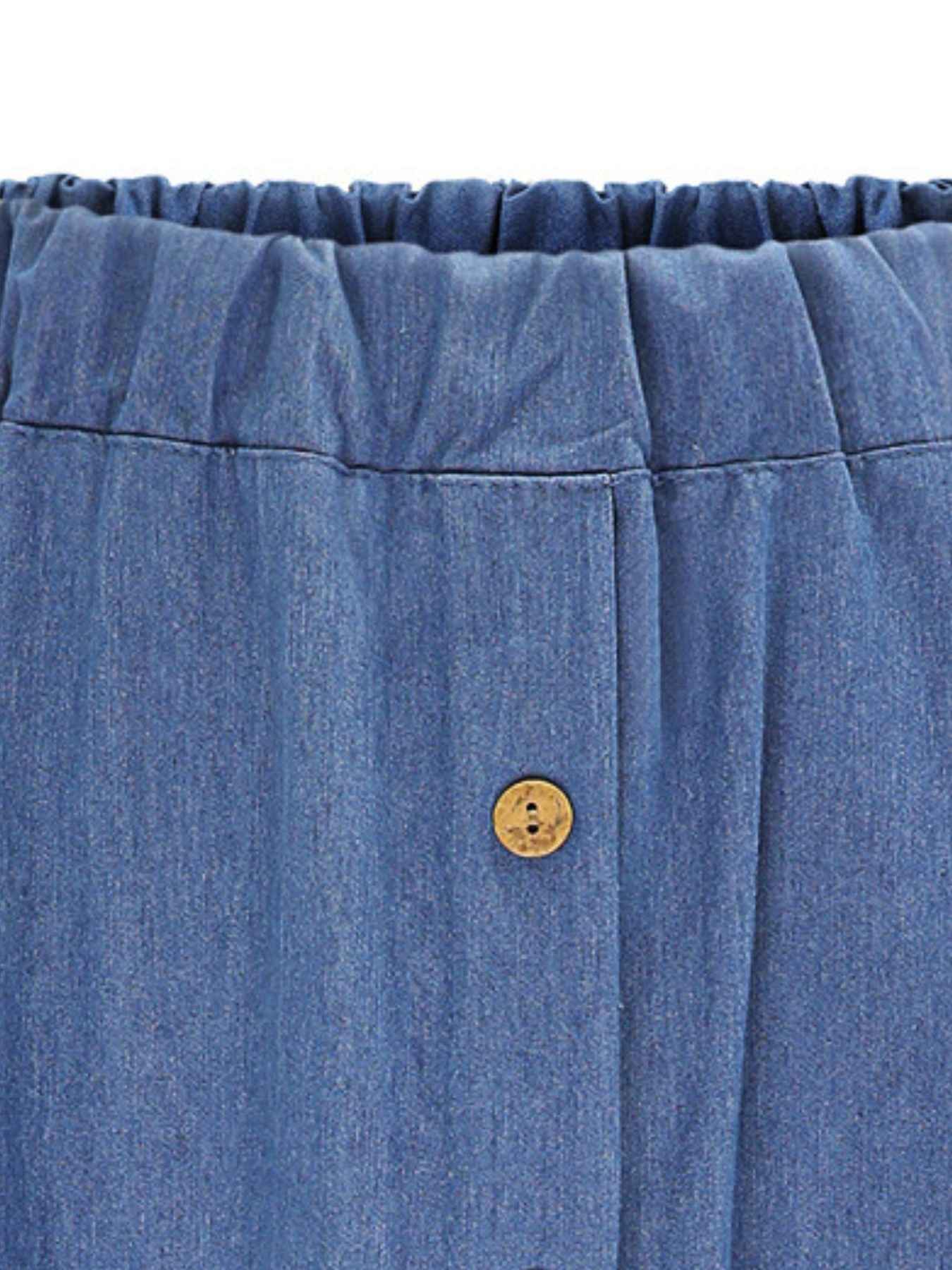 Full Size Button - Front Denim A - Line Skirt Plus Size - Twisted Southern Heat