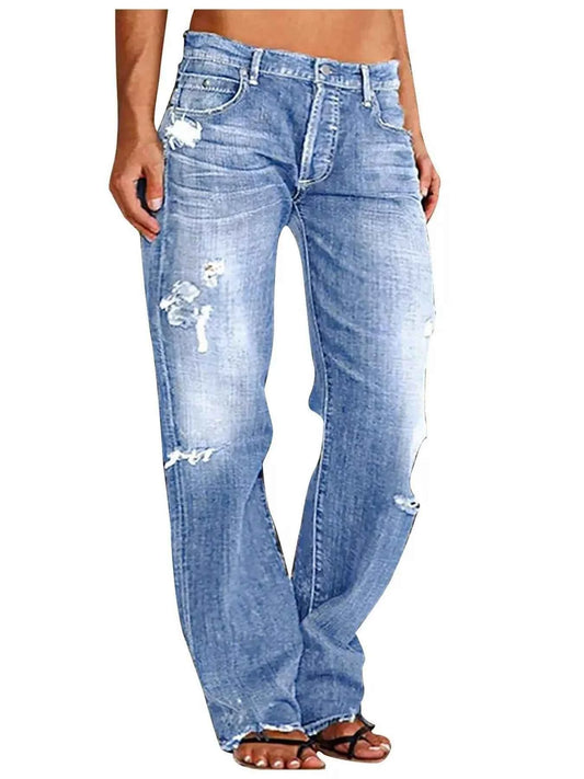 Distressed Loose Fit Jeans - Twisted Southern Heat