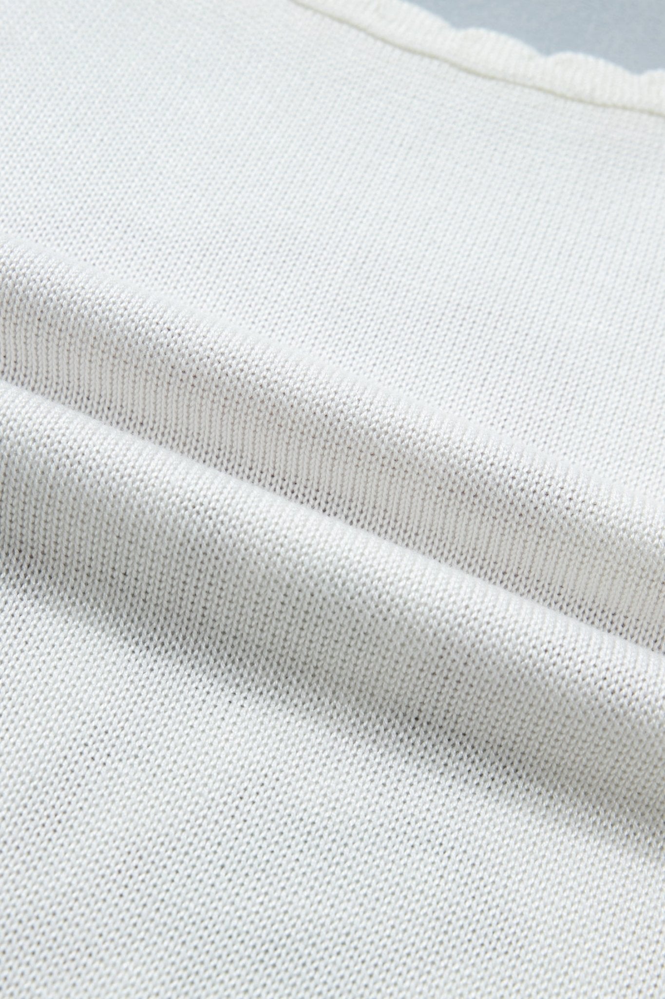 White Plus Size Floral Print Scalloped Trim Square Neck Sweater Vest - Twisted Southern Heat