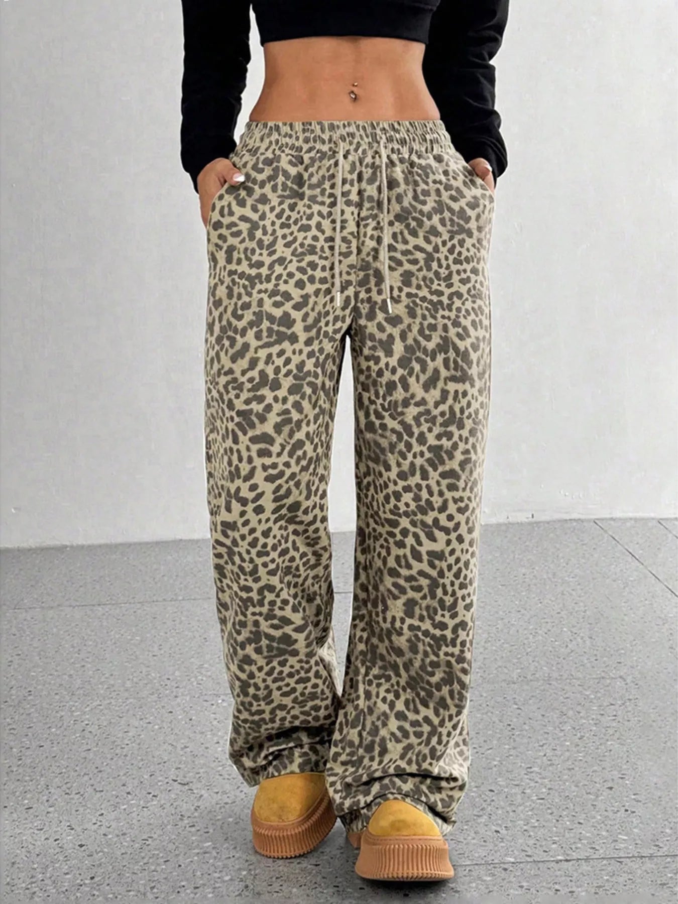 Full Size Leopard Print Wide Leg Pants Plus Size - Twisted Southern Heat