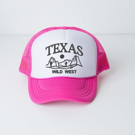 Embroidered Texas Wild West Foam Trucker Hat - Twisted Southern Heat