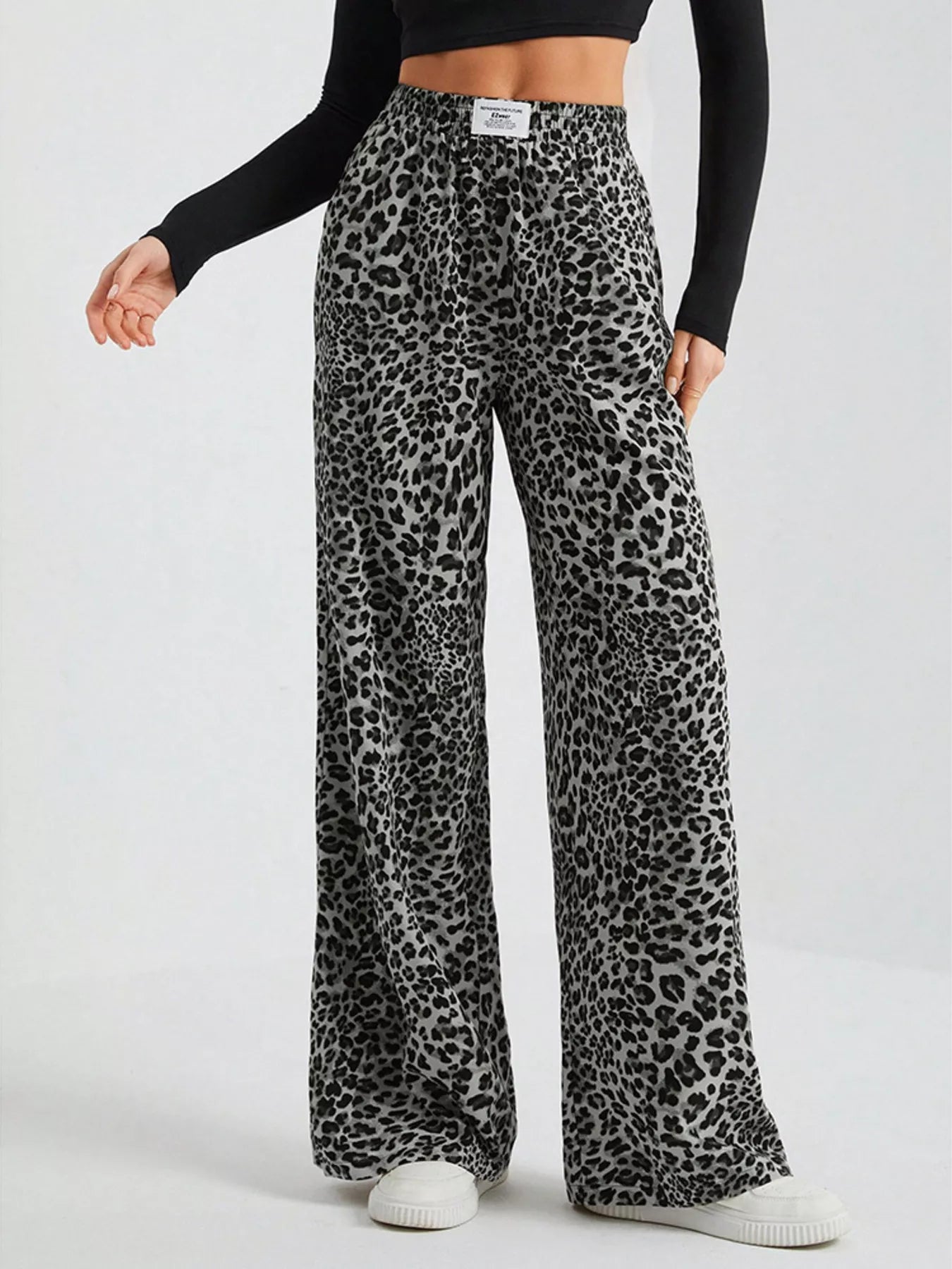 Full Size Leopard Print Wide Leg Pants Plus Size - Twisted Southern Heat