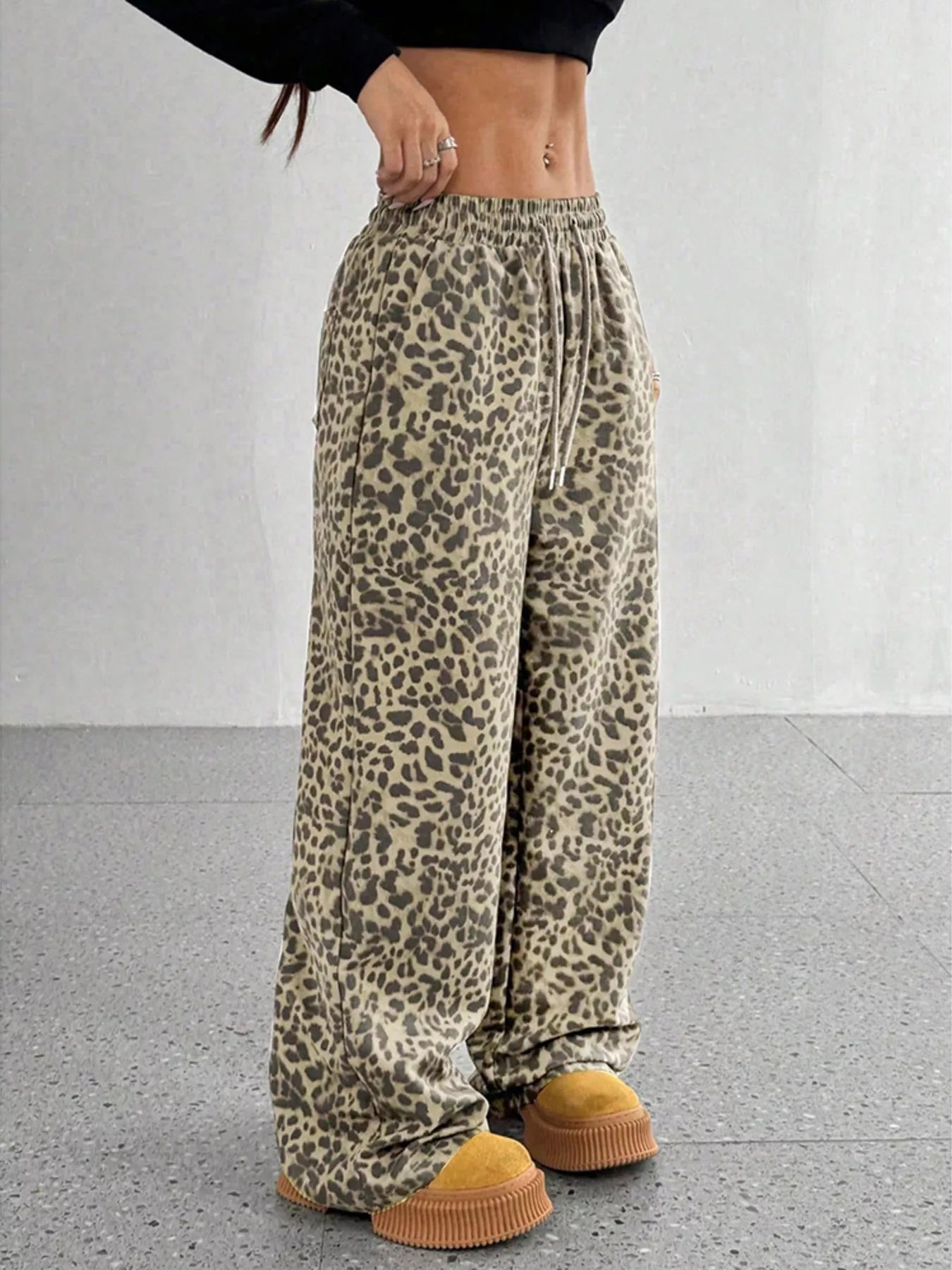 Full Size Leopard Print Wide Leg Pants Plus Size - Twisted Southern Heat