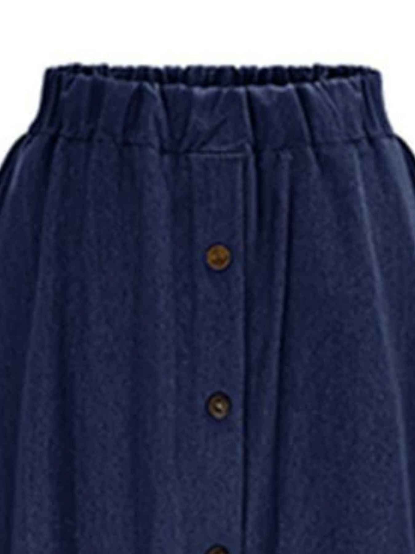 Full Size Button - Front Denim A - Line Skirt Plus Size - Twisted Southern Heat
