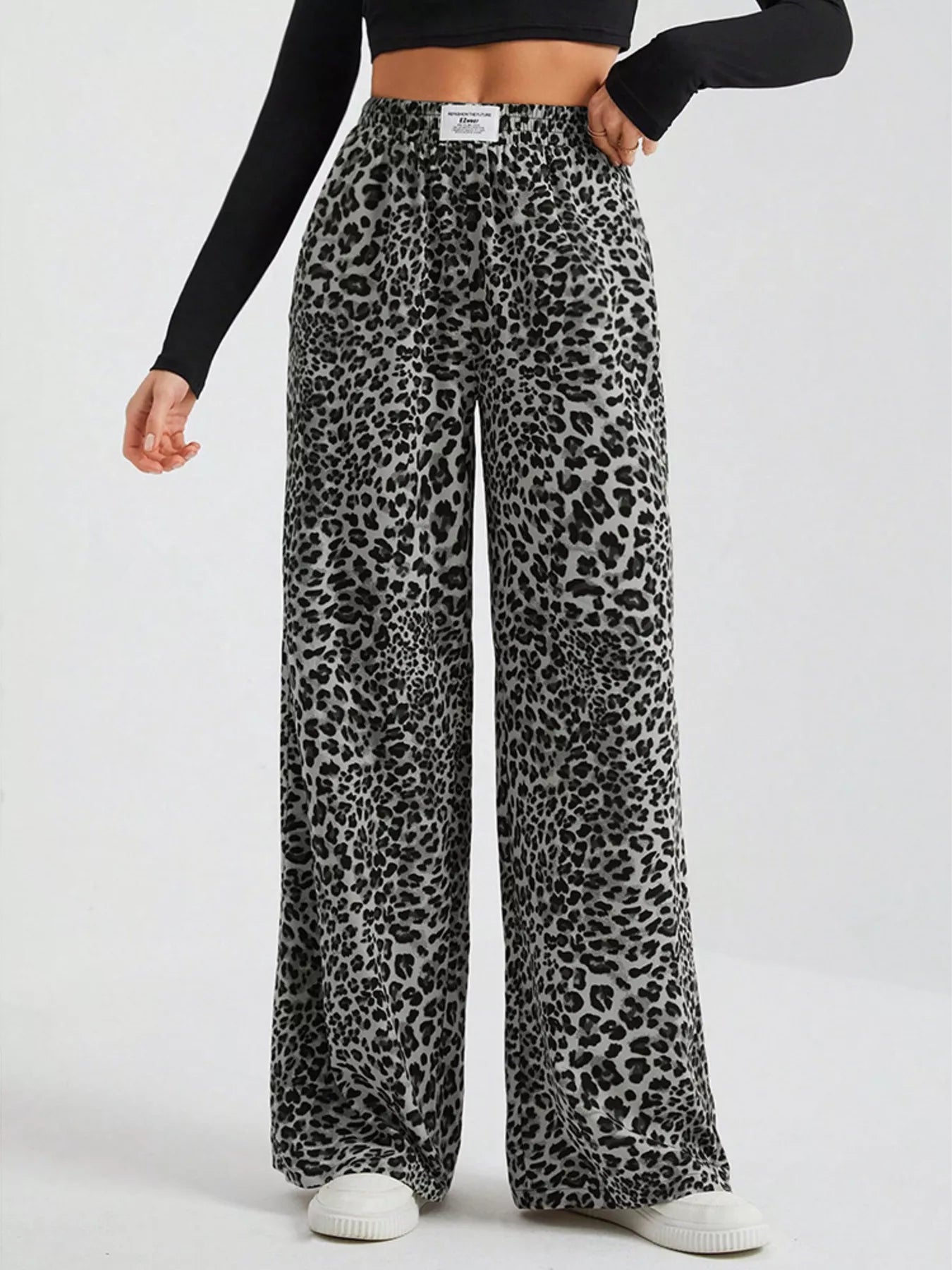 Full Size Leopard Print Wide Leg Pants Plus Size - Twisted Southern Heat